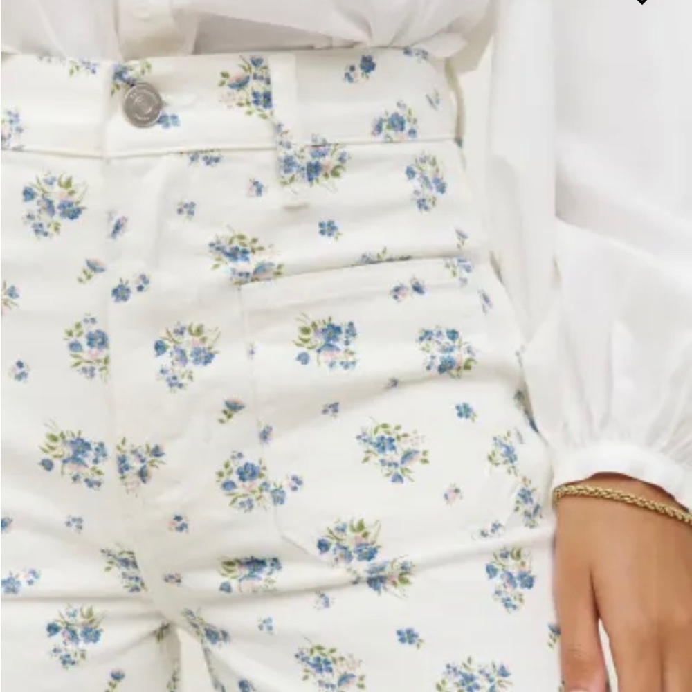 sold out reformation Alyssa high rise wide leg floral jeans— never worn!!!